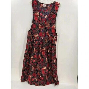 Vintage Pam's Closet Jumper Dress Size Large Santa Christmas Holiday Print EUC
